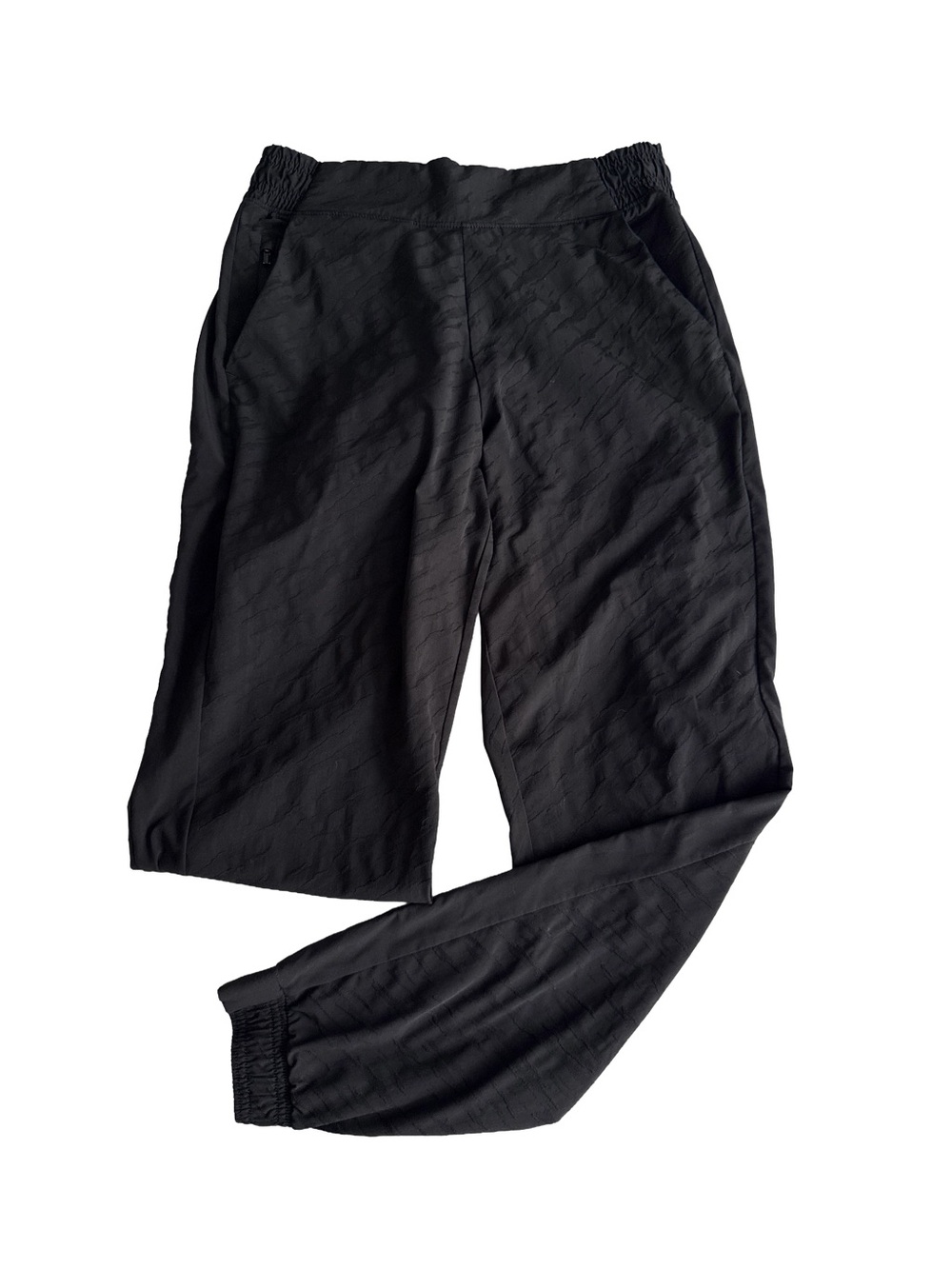 ATHLETA Brooklyn Textured Jogger Pants Women’s Black Pull On Athleisure Pocket 6